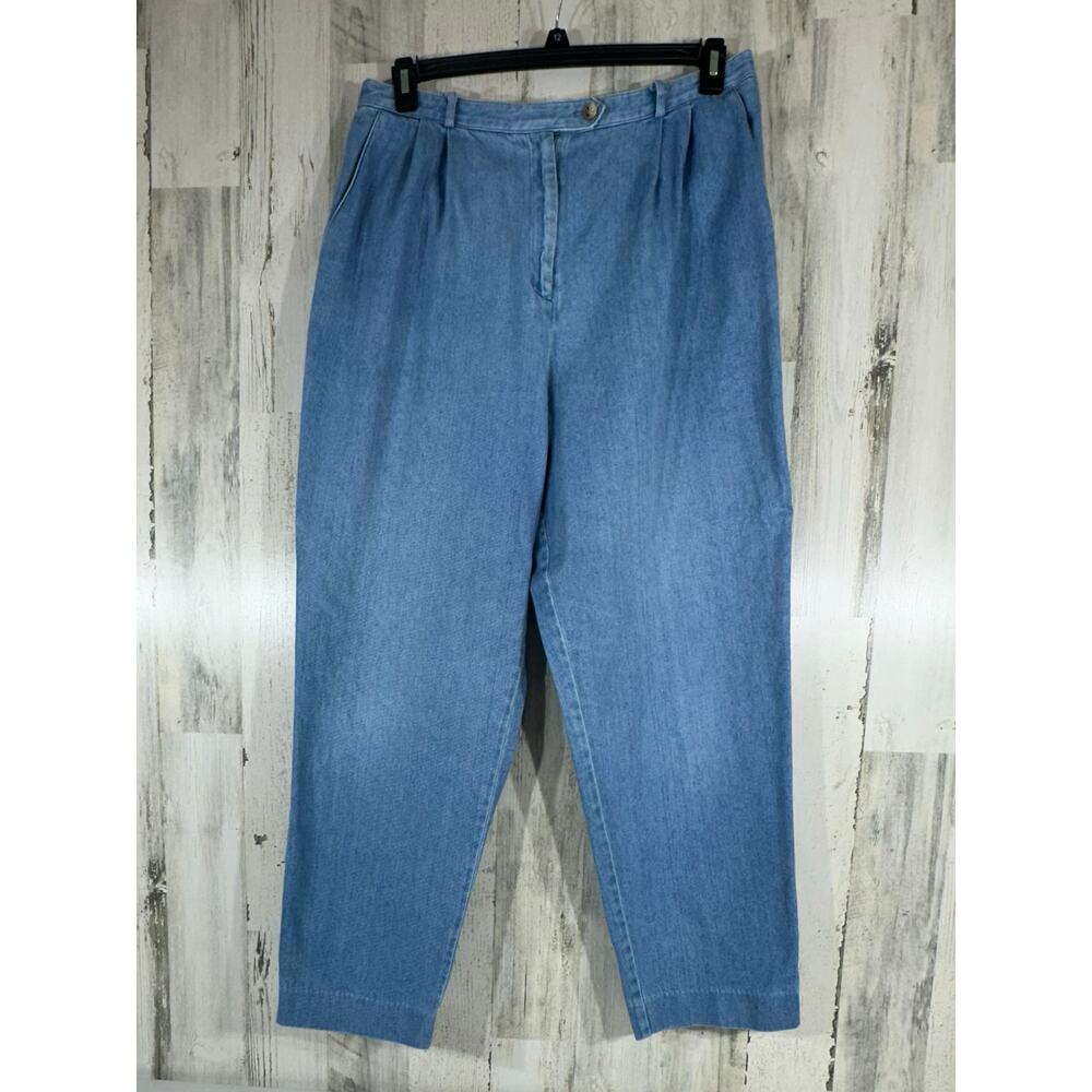 Talbots Jeans Size 16 (33x29) Tapered Very High Rise 100% Cotton Pleated READ